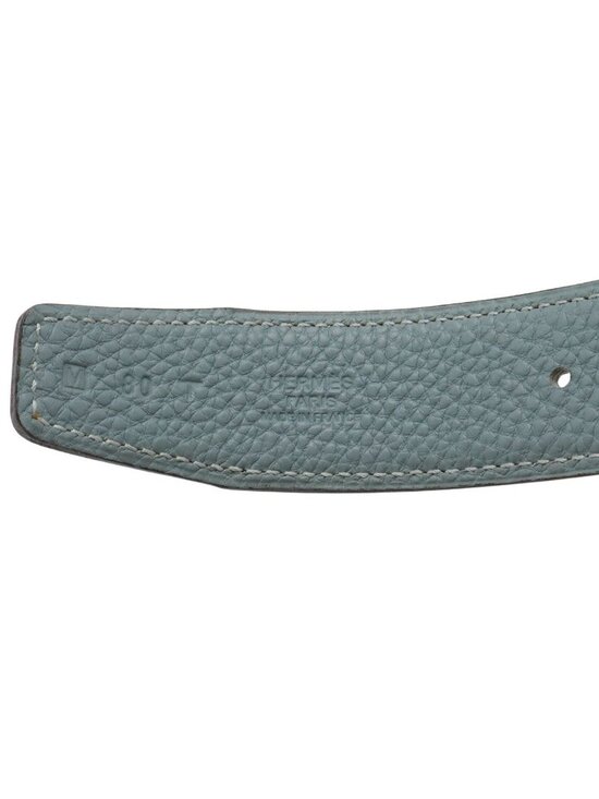 Hermes Chaine D\'ancre Reversible Belt Leather Black Blue Gray Silver 80 main image 8